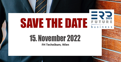 Save the Date: Die ERP Future 2022 findet am 15. November 2022 an der FH Technikum Wien statt. www.erp-future.com